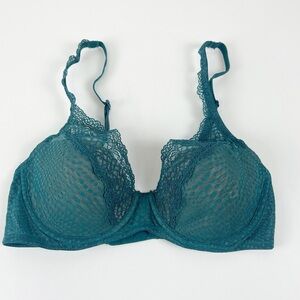 NEW Natori Bra Womens 32C Green Adjustable Straps Lace Underwire NWOT